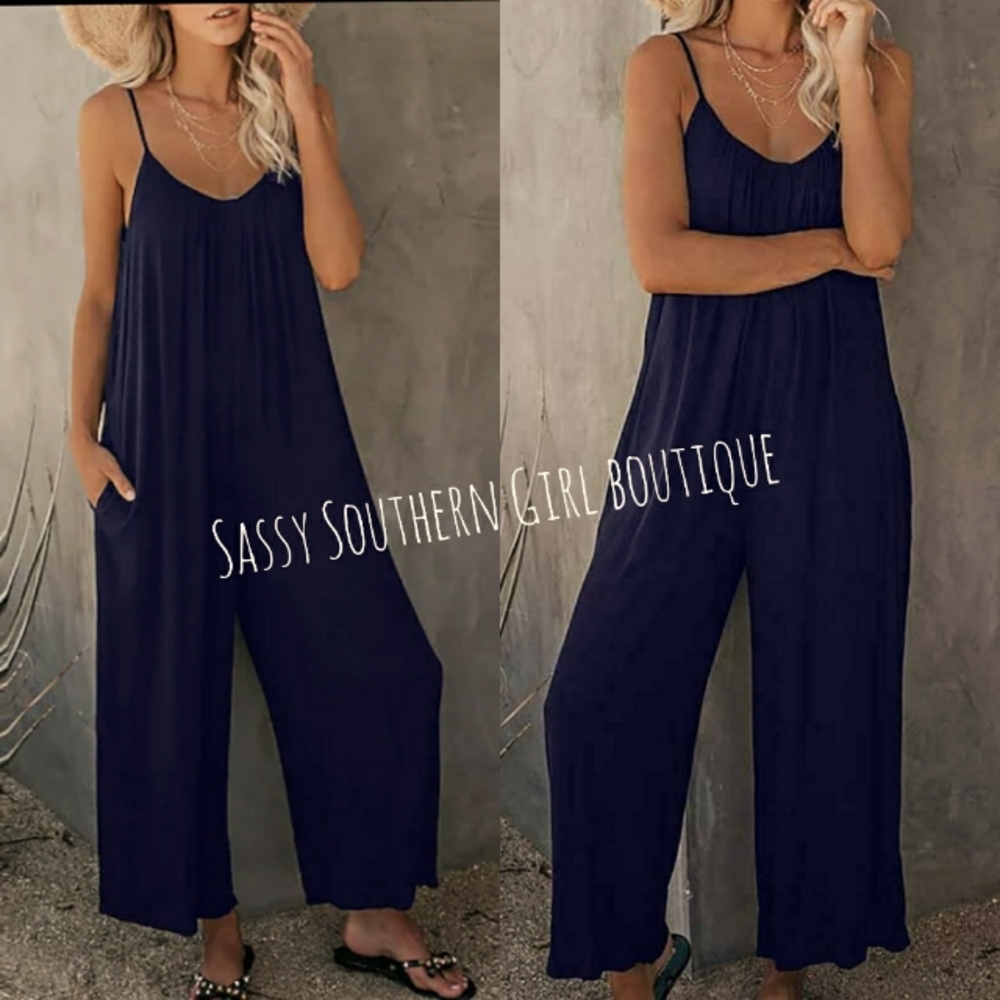 🆕⭐Dark blue loose fit jumpsuit
